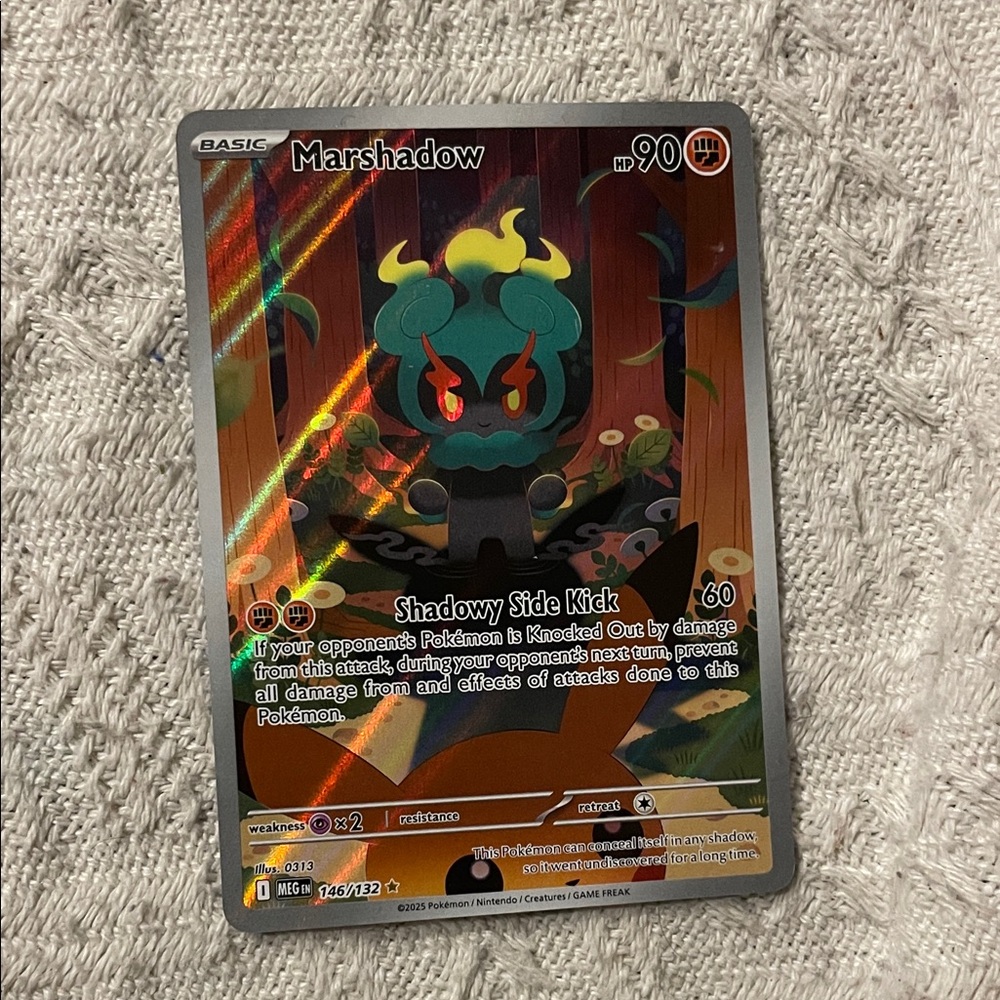 Pokemon Marshadow Card with Green and Black
